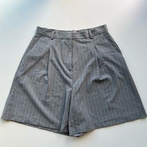 ASOS GREY HIGH WAISTED PINSTRIPE SHORTS